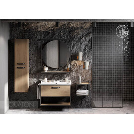 ТУМБА С РАКОВИНОЙ ИЗ ЛИТЬЕВОГО МРАМОРА AQUATON ЛОФТ ФАБРИК 80 ДУБ КАНТРИ