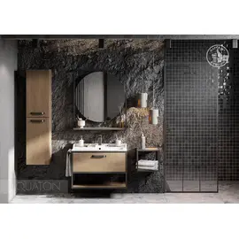 ТУМБА С РАКОВИНОЙ ИЗ ЛИТЬЕВОГО МРАМОРА AQUATON ЛОФТ ФАБРИК 80 ДУБ КАНТРИ