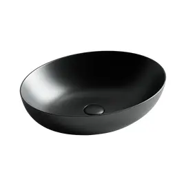 УМЫВАЛЬНИК ЧАША НАКЛАДНАЯ ОВАЛЬНАЯ CERAMICA NOVA ELEMENT 520*395*130ММ ЦВЕТ ЧЕРНЫЙ МАТОВЫЙ