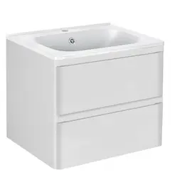 ТУМБА ПОД РАКОВИНУ VINCEA VICO 600 ПОДВЕСНАЯ, 2 ВЫКАТНЫХ ЯЩИКА SOFT CLOSE, G.WHITE