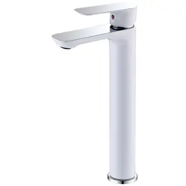 СМЕСИТЕЛЬ ДЛЯ РАКОВИНЫ ABBER WEISS INSEL AF8011W, БЕЛЫЙ-ХРОМ