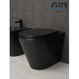 ПРИСТАВНОЙ УНИТАЗ GID TRS-263BM ЧЕРНЫЙ МАТОВЫЙ БЕЗОБОДКОВЫЙ