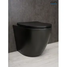 ПРИСТАВНОЙ УНИТАЗ GID TRS-269BM ЧЕРНЫЙ МАТОВЫЙ БЕЗОБОДКОВЫЙ