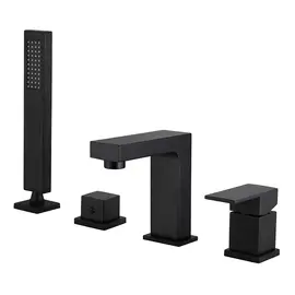 СМЕСИТЕЛЬ ABBER DAHEIM AF8213B НА БОРТ ВАННЫ, ЧЕРНЫЙ МАТОВЫЙ