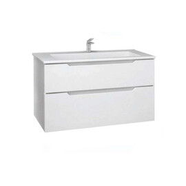 ПОДВЕСНАЯ ТУМБА JORNO SLIDE 105 БЕЛАЯ C РАКОВИНОЙ KIROVIT ОСКАР 105 СМ