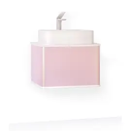 ПОДВЕСНАЯ ТУМБА JORNO PASTEL 58 РОЗОВЫЙ ИНЕЙ С РАКОВИНОЙ MELANA-7050H