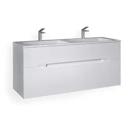 ПОДВЕСНАЯ ТУМБА JORNO MODUL 120 БЕЛАЯ C РАКОВИНОЙ MODUL 120 ИЗ ЛИТЬЕВОГО МРАМОРА