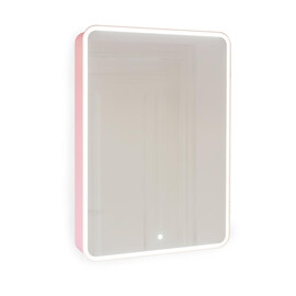 ЗЕРКАЛО-ШКАФ JORNO PASTEL 60 РОЗОВЫЙ ИНЕЙ С ПОДСВЕТКОЙ