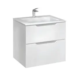 ПОДВЕСНАЯ ТУМБА JORNO SLIDE 65 БЕЛАЯ C РАКОВИНОЙ KIROVIT ОСКАР 65 СМ