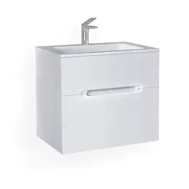 ПОДВЕСНАЯ ТУМБА JORNO MODUL 65 БЕЛАЯ C РАКОВИНОЙ MODUL 65 ИЗ ЛИТЬЕВОГО МРАМОРА