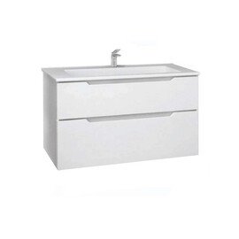 ПОДВЕСНАЯ ТУМБА JORNO SLIDE 105 БЕЛАЯ C РАКОВИНОЙ KIROVIT ОСКАР 105 СМ