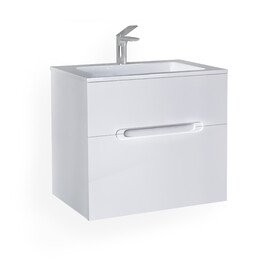 ПОДВЕСНАЯ ТУМБА JORNO MODUL 65 БЕЛАЯ C РАКОВИНОЙ MODUL 65 ИЗ ЛИТЬЕВОГО МРАМОРА