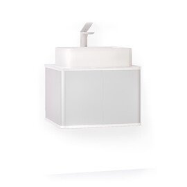 ПОДВЕСНАЯ ТУМБА JORNO PASTEL 58 ФРАНЦУЗСКИЙ СЕРЫЙ С РАКОВИНОЙ MELANA-7050H