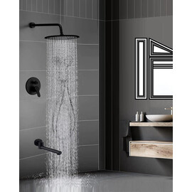 ВСТРАИВАЕМЫЙ ДУШЕВОЙ КОМПЛЕКТ СО СМЕСИТЕЛЕМ ALMAES RUVER ЧЕРНЫЙ 3 РЕЖИМА