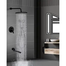ВСТРАИВАЕМЫЙ ДУШЕВОЙ КОМПЛЕКТ СО СМЕСИТЕЛЕМ ALMAES RUVER ЧЕРНЫЙ 3 РЕЖИМА