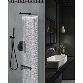ВСТРАИВАЕМЫЙ ДУШЕВОЙ КОМПЛЕКТ СО СМЕСИТЕЛЕМ ALMAES MARITA ЧЕРНЫЙ  3 РЕЖИМА