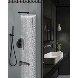 ВСТРАИВАЕМЫЙ ДУШЕВОЙ КОМПЛЕКТ СО СМЕСИТЕЛЕМ ALMAES MARITA ЧЕРНЫЙ  3 РЕЖИМА