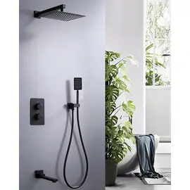 ВСТРАИВАЕМЫЙ ДУШЕВОЙ КОМПЛЕКТ ALMAES WEBER С ТЕРМОСТАТОМ НА 3 ПОЛОЖЕНИЯ ЧЕРНЫЙ