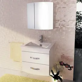 ТУМБА-УМЫВАЛЬНИК COMFORTY ЛАУРА-60-2 ПОДВЕСНАЯ БЕЛЫЙ ГЛЯНЕЦ С РАКОВИНОЙ QUADRO 60 