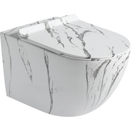 SANTILINE SL-5002MM УНИТАЗ ПОДВЕСНОЙ, БЕЗОБОДКОВЫЙ МАТОВЫЙ ПОД МРАМОР (СИДЕНЬЕ МИКРОЛИФТ) 550*365*395.