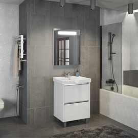 ТУМБА-УМЫВАЛЬНИК COMFORTY ДУБЛИН-60 БЕЛЫЙ ГЛЯНЕЦ С РАКОВИНОЙ COMFORTY 8056