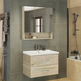 ЗЕРКАЛО-ШКАФ COMFORTY ПАРМА-80 ДУБ ДЫМЧАТЫЙ