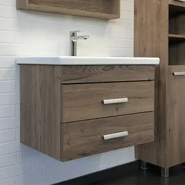 ТУМБА-УМЫВАЛЬНИК COMFORTY НИКОСИЯ 70П ДУБ ТЕМНЫЙ С РАКОВИНОЙ COMO 70