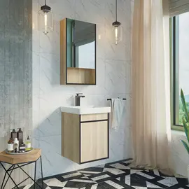 ТУМБА-УМЫВАЛЬНИК COMFORTY ВЕНА-45 ДУБ ДЫМЧАТЫЙ С РАКОВИНОЙ АДРИАНА 45