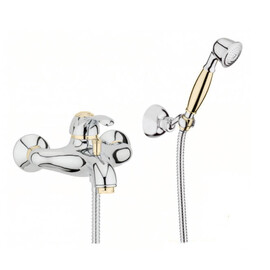 СМЕСИТЕЛЬ ДЛЯ ВАННЫ И ДУША WEBERT AURORA AU850101017(153),ХРОМ-ЗОЛОТО