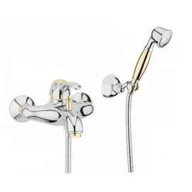 СМЕСИТЕЛЬ ДЛЯ ВАННЫ И ДУША WEBERT AURORA AU850101017(153),ХРОМ-ЗОЛОТО