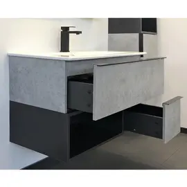 ТУМБА-УМЫВАЛЬНИК COMFORTY ФРАНКФУРТ 90 БЕТОН СВЕТЛЫЙ С РАКОВИНОЙ QUADRO 90