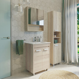 ЗЕРКАЛО-ШКАФ COMFORTY МАРИО-60 ДУБ ДЫМЧАТЫЙ