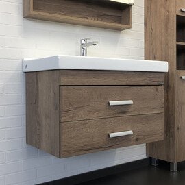 ТУМБА-УМЫВАЛЬНИК COMFORTY НИКОСИЯ 80П ДУБ ТЕМНЫЙ С РАКОВИНОЙ FEST 80