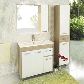 ТУМБА-УМЫВАЛЬНИК COMFORTY ТУЛУЗА-90 СОСНА ЛОРЕДО С РАКОВИНОЙ QUADRO 90