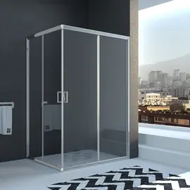 ДУШЕВОЙ УГОЛ VECONI ROVIGO RV-10, 1000X900X1950, ХРОМ, СТЕКЛО ПРОЗРАЧНОЕ