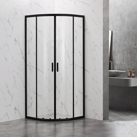 ДУШЕВОЙ УГОЛ VECONI ROVIGO RV-202B, 800X800X1900, ЧЕРНЫЙ, СТЕКЛО ПРОЗРАЧНОЕ