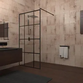 ДУШЕВАЯ ПЕРЕГОРОДКА VECONI KORATO KR-80, 700X2000, ЧЕРНЫЙ, СТЕКЛО ПРОЗРАЧНОЕ