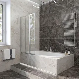 ШТОРКА НА ВАННУ VECONI PALAU PL-73L, 900X1500, ХРОМ, СТЕКЛО ПРОЗРАЧНОЕ