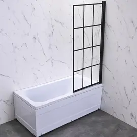 ШТОРКА НА ВАННУ VECONI PALAU PL-77R, 800X1500, ЧЕРНЫЙ, СТЕКЛО ПРОЗРАЧНОЕ