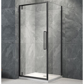 ДУШЕВОЙ УГОЛ VECONI ROVIGO RV-033B, 700Х800Х1950 ЧЕРНЫЙ, СТЕКЛО ПРОЗРАЧНОЕ