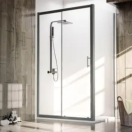 ДУШЕВОЙ УГОЛ VECONI ROVIGO RV-072B, 1000Х800Х1900 ЧЕРНЫЙ, СТЕКЛО ПРОЗРАЧНОЕ