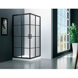 ДУШЕВОЙ УГОЛ VECONI ROVIGO RV-09, 1000X1000X1950, ЧЕРНЫЙ, СТЕКЛО ПРОЗРАЧНОЕ