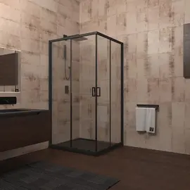 ДУШЕВОЙ УГОЛ VECONI ROVIGO RV-13, 800X800X1950, ЧЕРНЫЙ, СТЕКЛО ПРОЗРАЧНОЕ