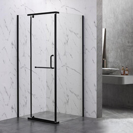 ДУШЕВОЙ УГОЛ VECONI ROVIGO RV-18B, 1000X1000X2000, ЧЕРНЫЙ, СТЕКЛО ПРОЗРАЧНОЕ