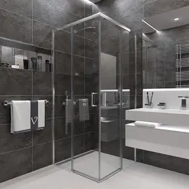 ДУШЕВОЙ УГОЛ VECONI ROVIGO RV-47, 1000X1000X1950, ХРОМ, СТЕКЛО ПРОЗРАЧНОЕ
