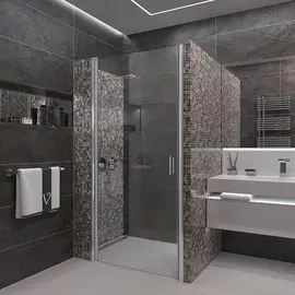 ДУШЕВАЯ ДВЕРЬ VECONI VIANNO VN-43, 800X1950, ХРОМ, СТЕКЛО ПРОЗРАЧНОЕ