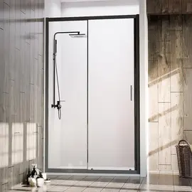 ДУШЕВАЯ ДВЕРЬ VECONI VIANNO VN-72B, 1300X1900, ЧЕРНЫЙ, СТЕКЛО ПРОЗРАЧНОЕ