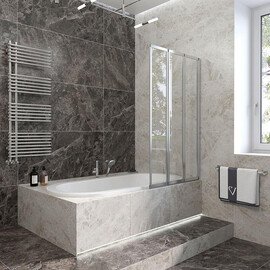 ШТОРКА НА ВАННУ VECONI PALAU PL-73R, 900X1500, ХРОМ, СТЕКЛО ПРОЗРАЧНОЕ