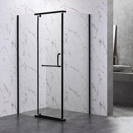 ДУШЕВОЙ УГОЛ VECONI ROVIGO RV-19B, 1000Х800Х2000, ЧЕРНЫЙ, СТЕКЛО ПРОЗРАЧНОЕ
