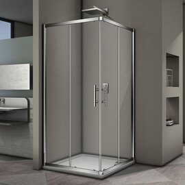 ДУШЕВОЙ УГОЛ VECONI ROVIGO RV-29, 800X800X1900 ХРОМ, СТЕКЛО ПРОЗРАЧНОЕ
